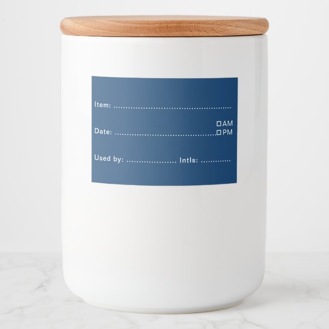 Navy Blue Food Labels for Home and Kitchen (Front)