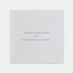 Navy Blue Formal Calligraphy Elegant   Wedding Napkin