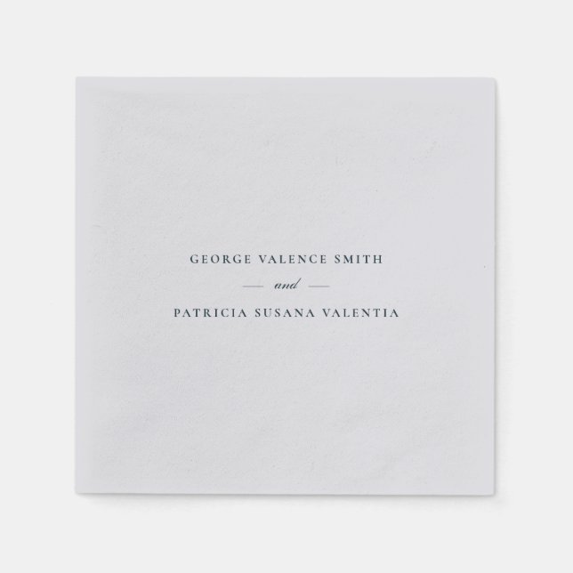 Navy Blue Formal Calligraphy Elegant | Wedding Napkin (Front)