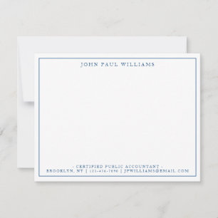 Navy Blue Formal Office Professional Thin Border Card