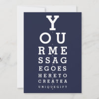 Navy Blue Fun Eyesight Chart Custom Message