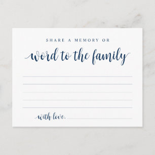 Navy Blue, Funeral Service, Share a memory Card