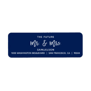 Navy Blue Future Mr & Mrs Wedding Return Address