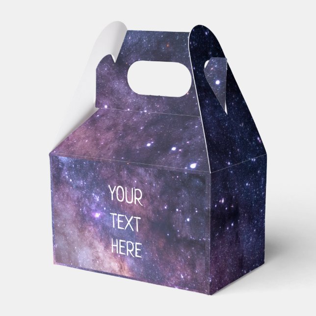 Navy Blue Galaxy Starry Night Stars Modern  Favor Box (Front Side)