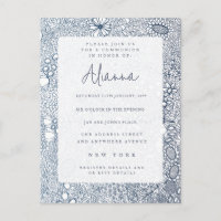 Navy Blue Garden Church Communion Confirmation