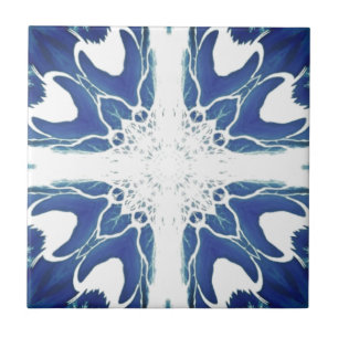 Navy blue geometric design tile