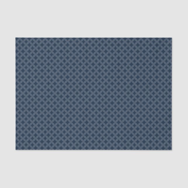 Navy Blue Geometric Diamonds Pattern Tissue Paper (Front)