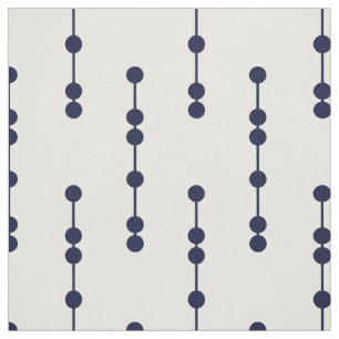 Navy Blue Geometric Dots Pattern Fabric