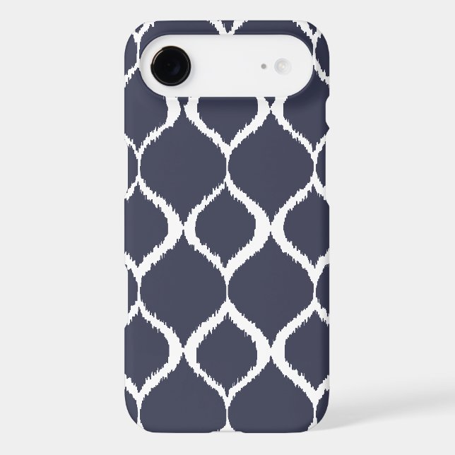 Navy Blue Geometric Ikat Tribal Print Pattern Case-Mate iPhone Case (Back)