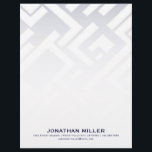 Navy Blue Geometric Shapes Letterhead<br><div class="desc">Make a lasting impression with this navy blue geometric shapes letterhead featuring classic block typography in the lower thirds for your name and contact information. The modern design in shades of navy blue and white is perfect for personal or professional use. Customize with your own details for a unique touch....</div>