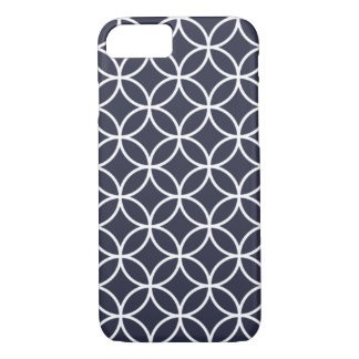 Navy Blue Geometric Trellis iPhone 7 Case