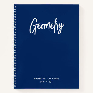 Navy Blue Geometry College Class Graph Paper Notebook