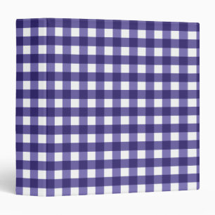 Navy blue gingham binder