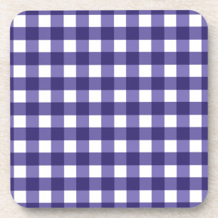 Navy blue gingham coaster