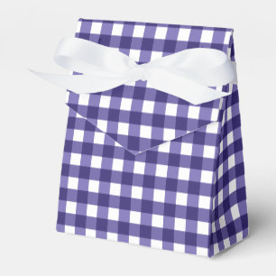 Navy blue gingham favor box
