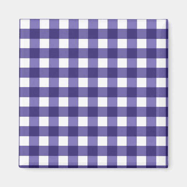 Navy blue gingham magnet (Front)