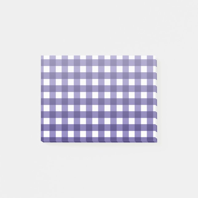 Navy blue gingham post-it notes (Front)