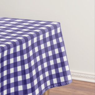 Navy blue gingham tablecloth