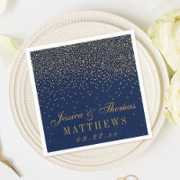 Navy Blue & Glam Gold Confetti Wedding