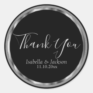Navy Blue Glitter and Silver  Classic Round Sticker