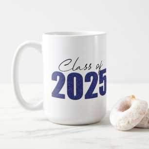 Navy Blue Glitter Class of 2025 Coffee Mug