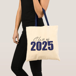 Navy Blue Glitter Class of 2025 Tote Bag