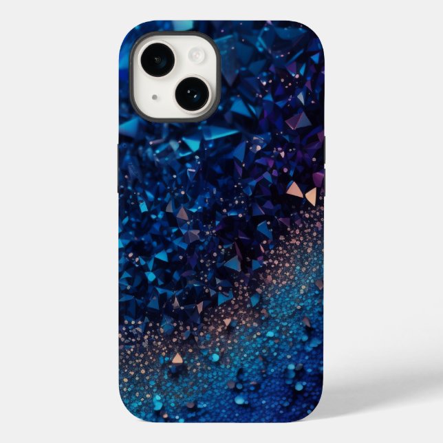 Navy Blue Glitter iPhone Mate Tough Case (Back)