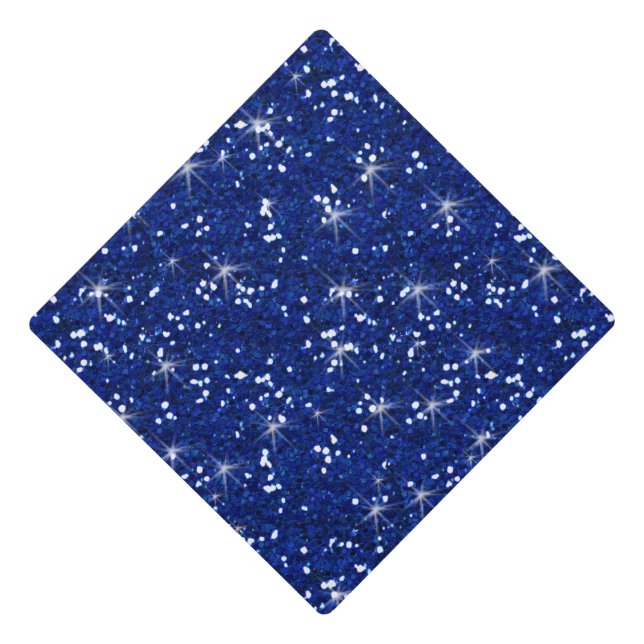 Navy Blue Glitter Printed Graduation Cap Topper (Front)