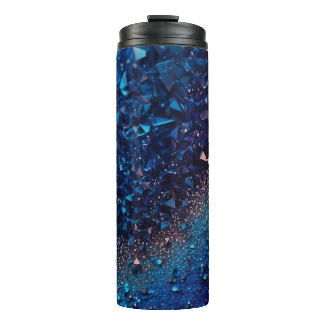 Navy Blue Glitter Thermal Tumbler 12oz (Front)