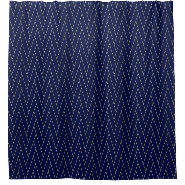 Navy Blue & Gold Abstract Geometric Pattern Luxury (Front)