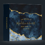 Navy Blue Gold Agate Marble Wedding Photo Album Binder<br><div class="desc">Navy Blue & Gold Foil Watercolor Marble Agate Gilded Geode Design,  with Modern and Script fonts. Trendy and Chic Wedding or any event Photo Album! ~ Check my shop to see the entire wedding suite for this design!</div>