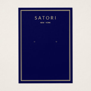 Navy Blue Gold Border Earring Jewellery Display