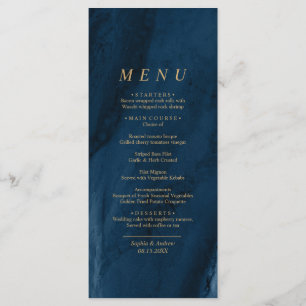 Navy Blue & Gold Calligraphy Wedding Menu