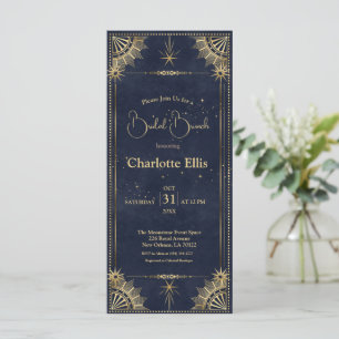 Navy Blue Gold Celestial Bridal Brunch Invitation