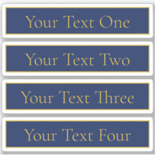 Navy Blue Gold Clear Transparent Name or Business 