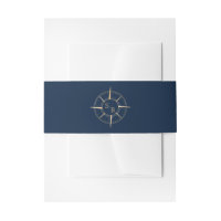 Navy Blue Gold Compass Monogram Passport