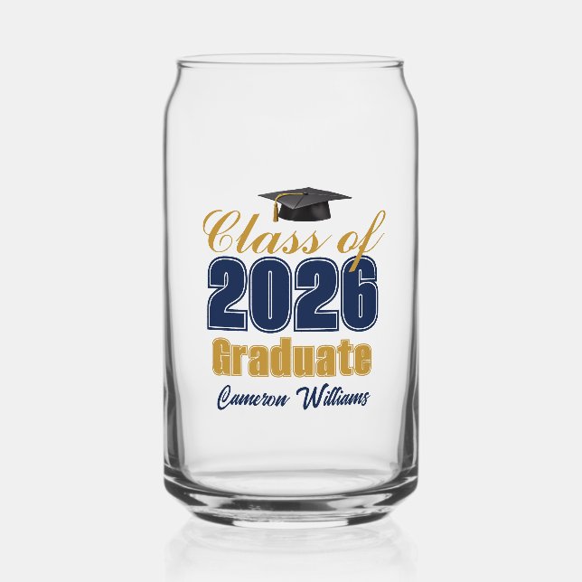 Navy Blue Gold Custom Class of 2026 Graduation (Recto)