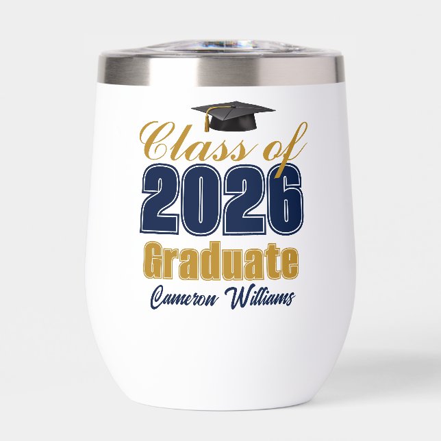 Navy Blue Gold Custom Class of 2026 Graduation (Front)
