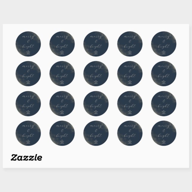 Navy Blue Gold Dust Holiday Seal Sticker (Sheet)