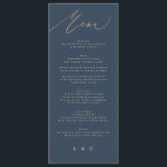 Navy Blue Gold Elegant Classic Wedding Menu<br><div class="desc">*NOT REAL FOIL* ***this design is part of a matching collection*** _______________________ this design template is fully editable / customizable by you the customer - click personalize further button if you wish to move, add, delete, or make significant changes to the design _______________________ *if you have any DESIGN questions or...</div>