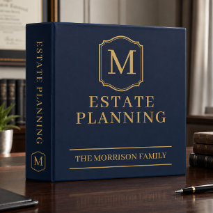 Navy Blue Gold Family Estate Planning Binder