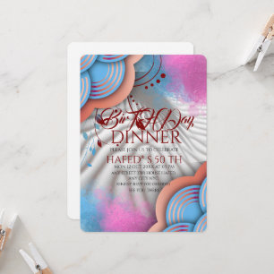 Navy Blue Gold FloraL  Invitation Template Blue Bo