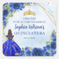 Navy Blue Gold Floral Princess Tiara Thank You
