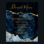 Navy Blue Gold Foil Agate Wedding Menu Table Sign<br><div class="desc">Navy Blue & Gold Foil Watercolor Marble Agate Gilded Geode Design,  with Modern and Script fonts. Trendy and Chic Wedding Menu table sign! ~ Check my shop to see the entire wedding suite for this design!</div>