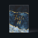 Navy Blue Gold Foil Agate Wedding Table Numbers<br><div class="desc">Navy Blue & Gold Foil Watercolor Marble Agate Gilded Geode Design,  with Modern and Script fonts. Trendy and Chic Wedding or any event Table numbers! ~ Check my shop to see the entire wedding suite for this design!</div>