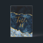 Navy Blue Gold Foil Agate Wedding Table Numbers<br><div class="desc">Navy Blue & Gold Foil Watercolor Marble Agate Gilded Geode Design,  with Modern and Script fonts. Trendy and Chic Wedding or any event Table numbers! ~ Check my shop to see the entire wedding suite for this design!</div>