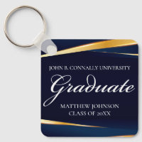 Navy Blue Gold Geometric Formal Graduation Custom