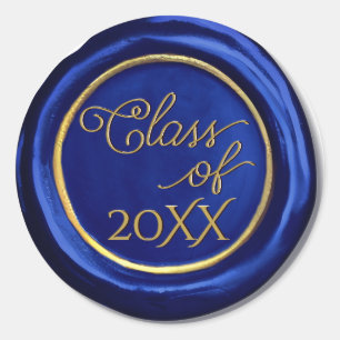  Navy Blue Gold Graduation Class Wax Seal Stickers
