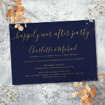 Navy Blue Gold Happily Ever After Party Wedding Invitation<br><div class="desc">Featuring signature style names,  this elegant navy blue and gold happily ever after wedding reception party invitation can be personalized with your information in chic lettering. Designed by Thisisnotme©</div>