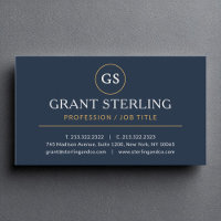 Navy Blue Gold Luxury Minimalist Professional